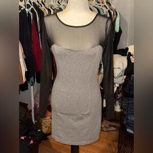 Forever 21 Black and Gray Long Sleeve Dress